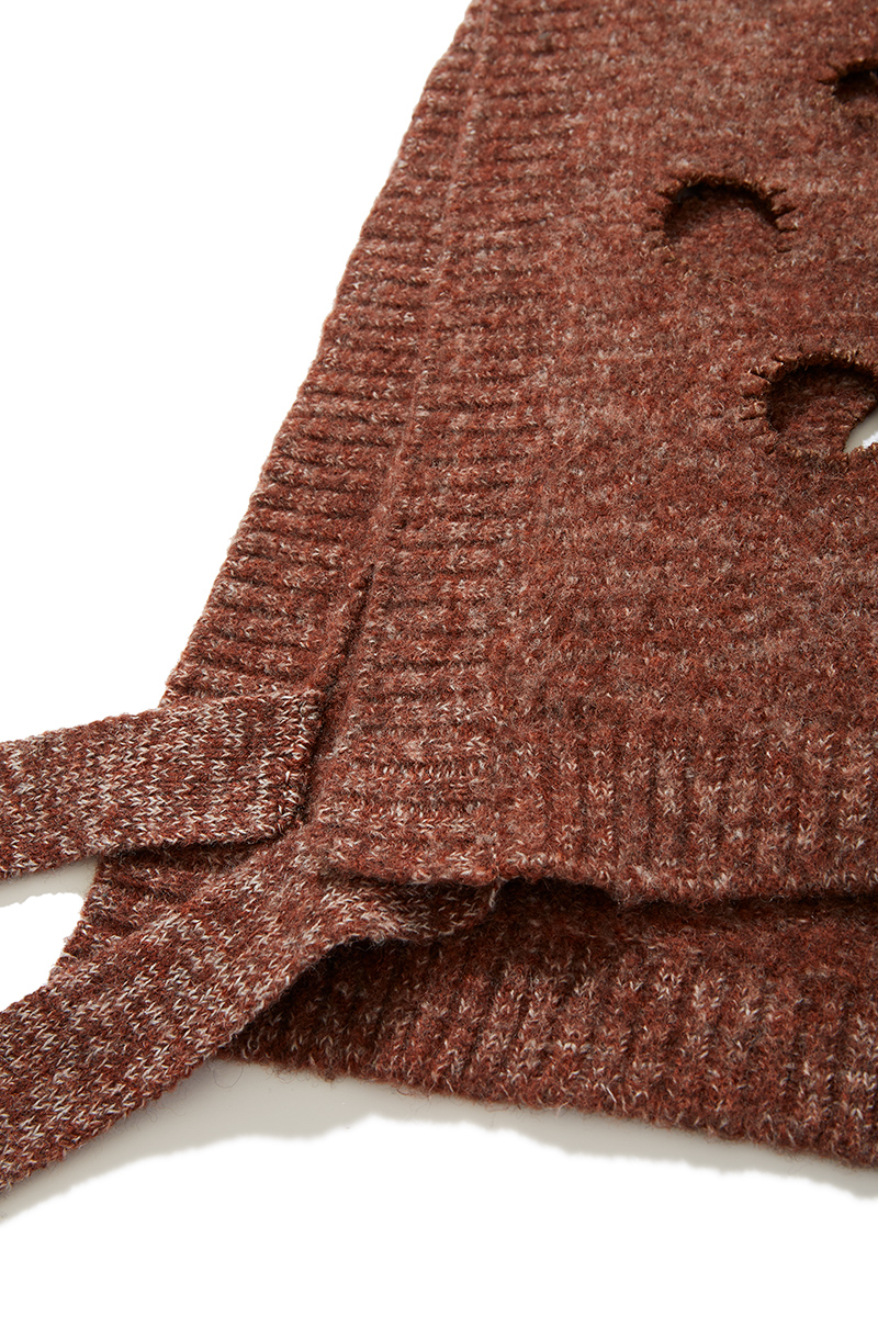 Cheese Knit Vest 詳細画像 Brown 5
