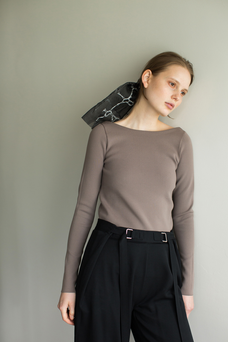 Back Belted Knit Top 詳細画像 Beige 2