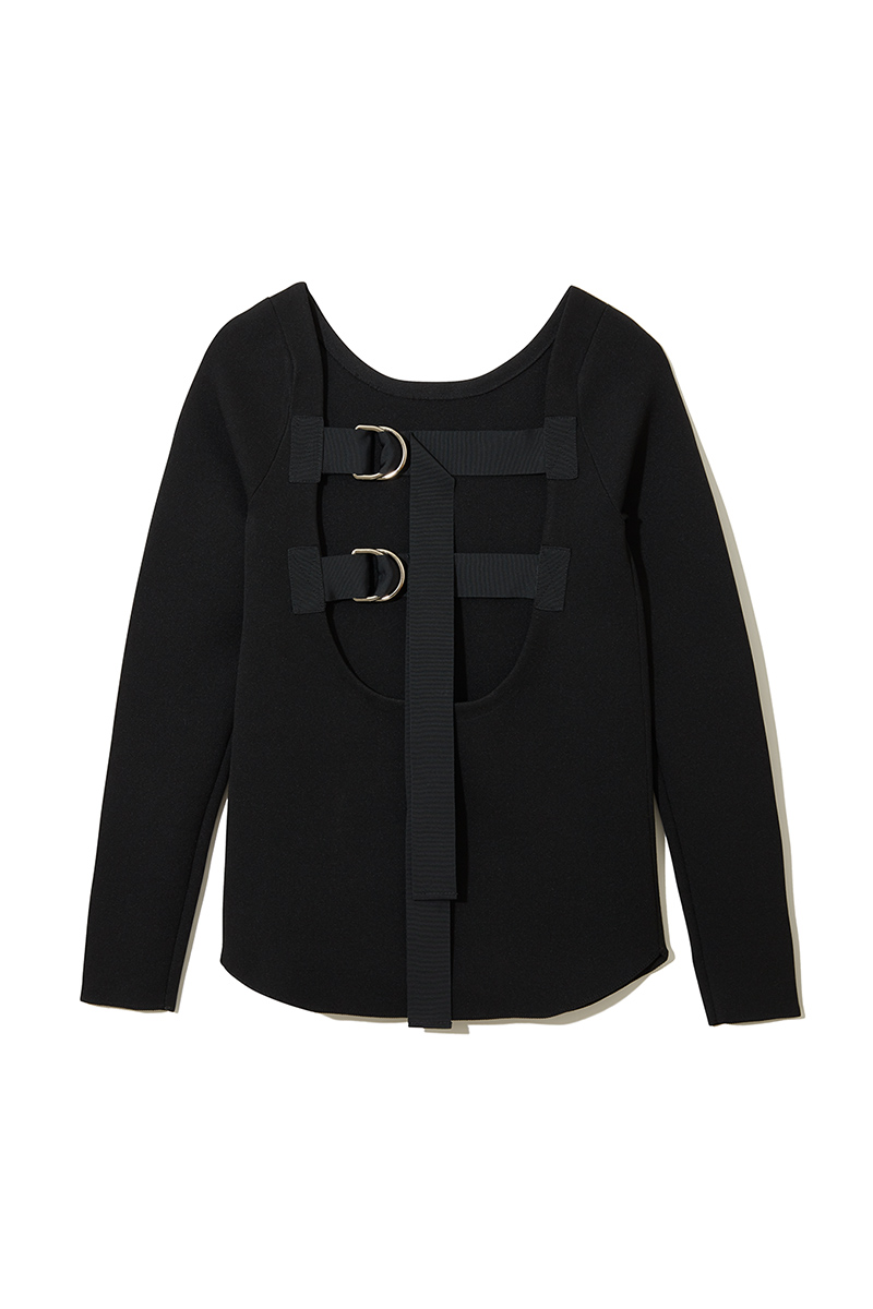 Back Belted Knit Top