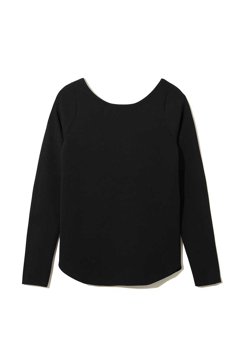 Back Belted Knit Top 詳細画像 Black 2