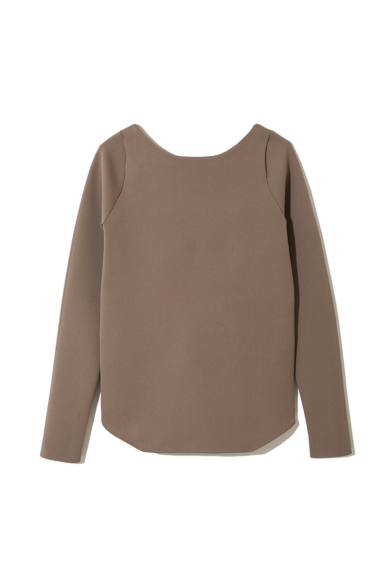 Back Belted Knit Top 詳細画像 Beige 2
