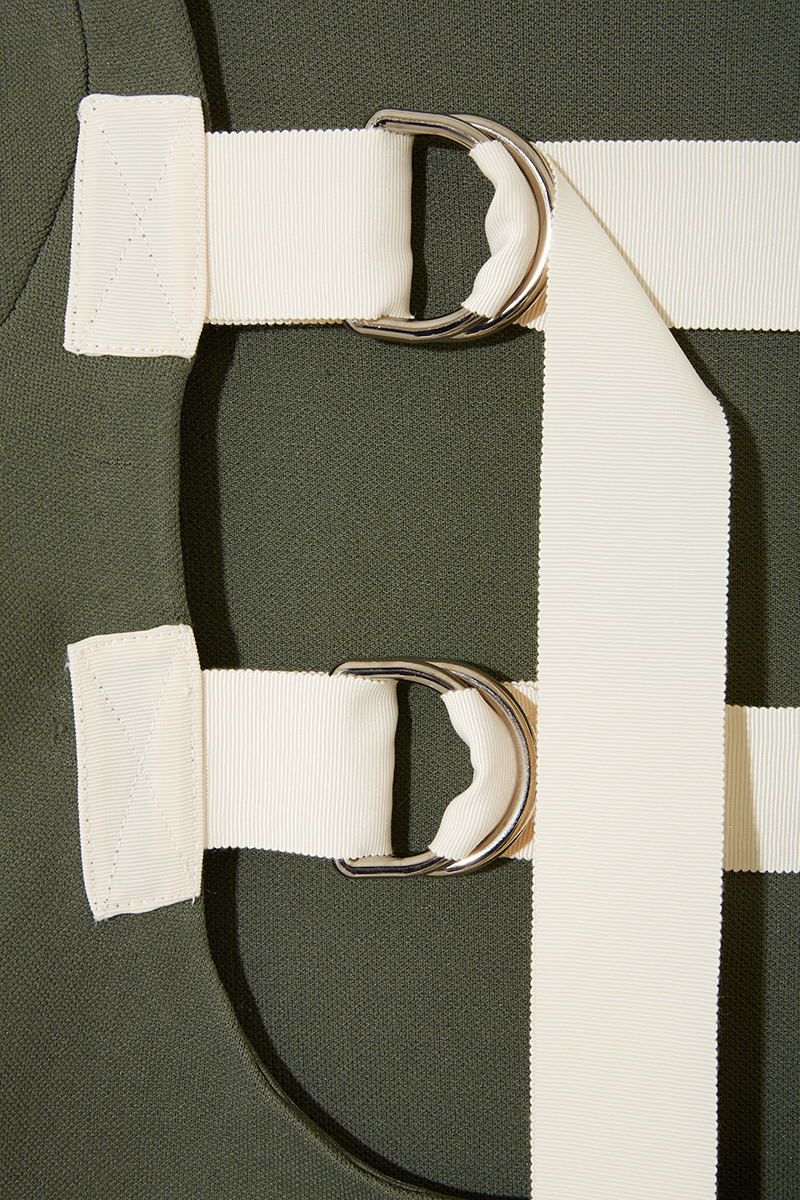 Back Belted Knit Top 詳細画像 Khaki 3