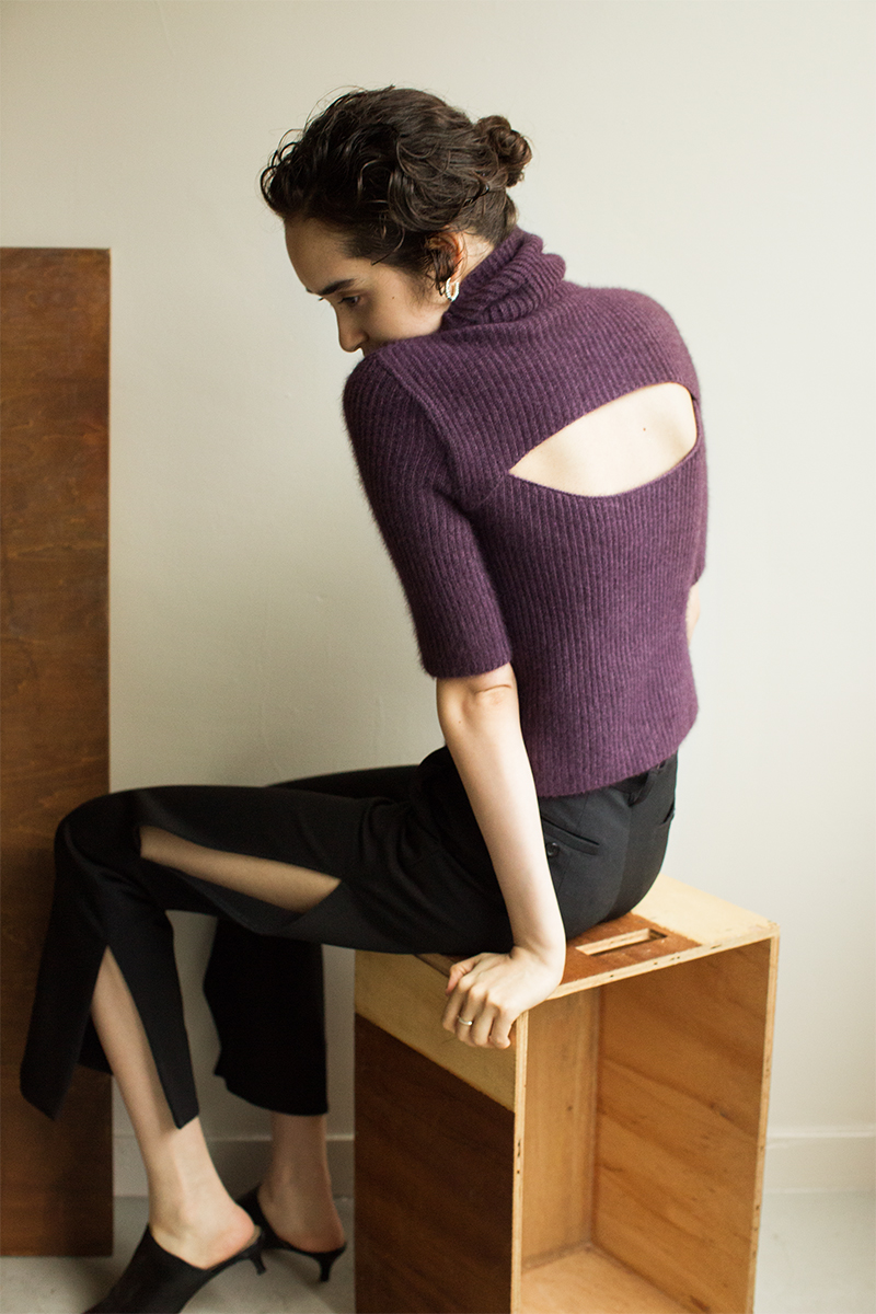 Fox Rib Knit Top 詳細画像 Purple 1