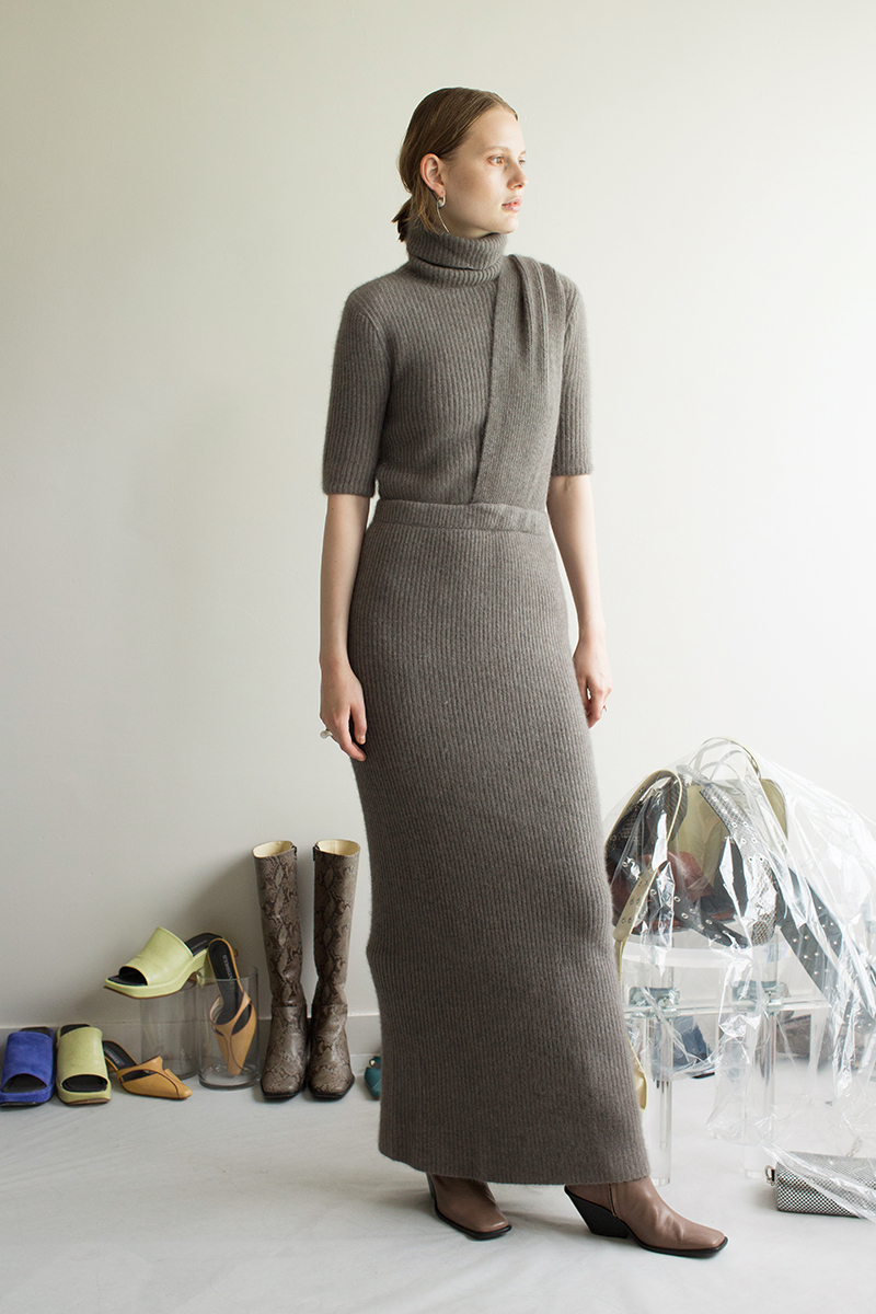 Fox Rib Dress & Skirt 詳細画像 Gray 2