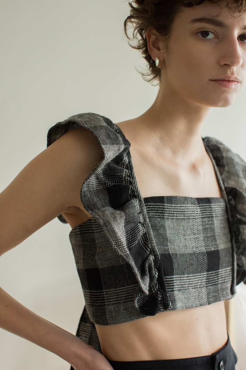 Cropped Apron Top 詳細画像 Gray 2