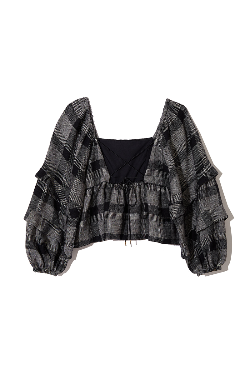 Check Blouse 詳細画像 Gray 2