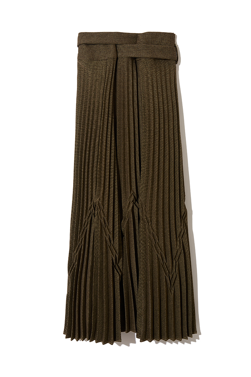 Geometric Wrap Skirt 詳細画像 Khaki 1