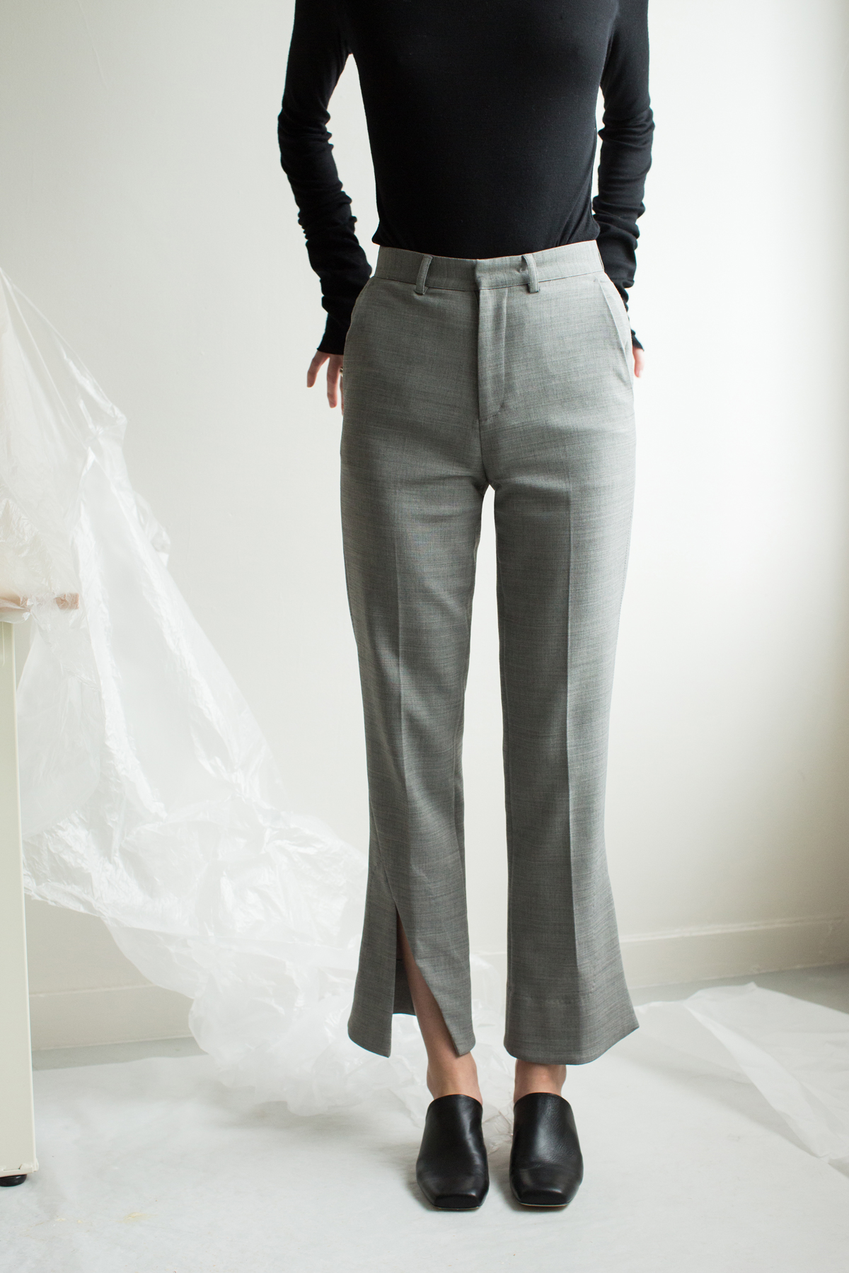 Georgie Slit Trousers 詳細画像 Gray 1
