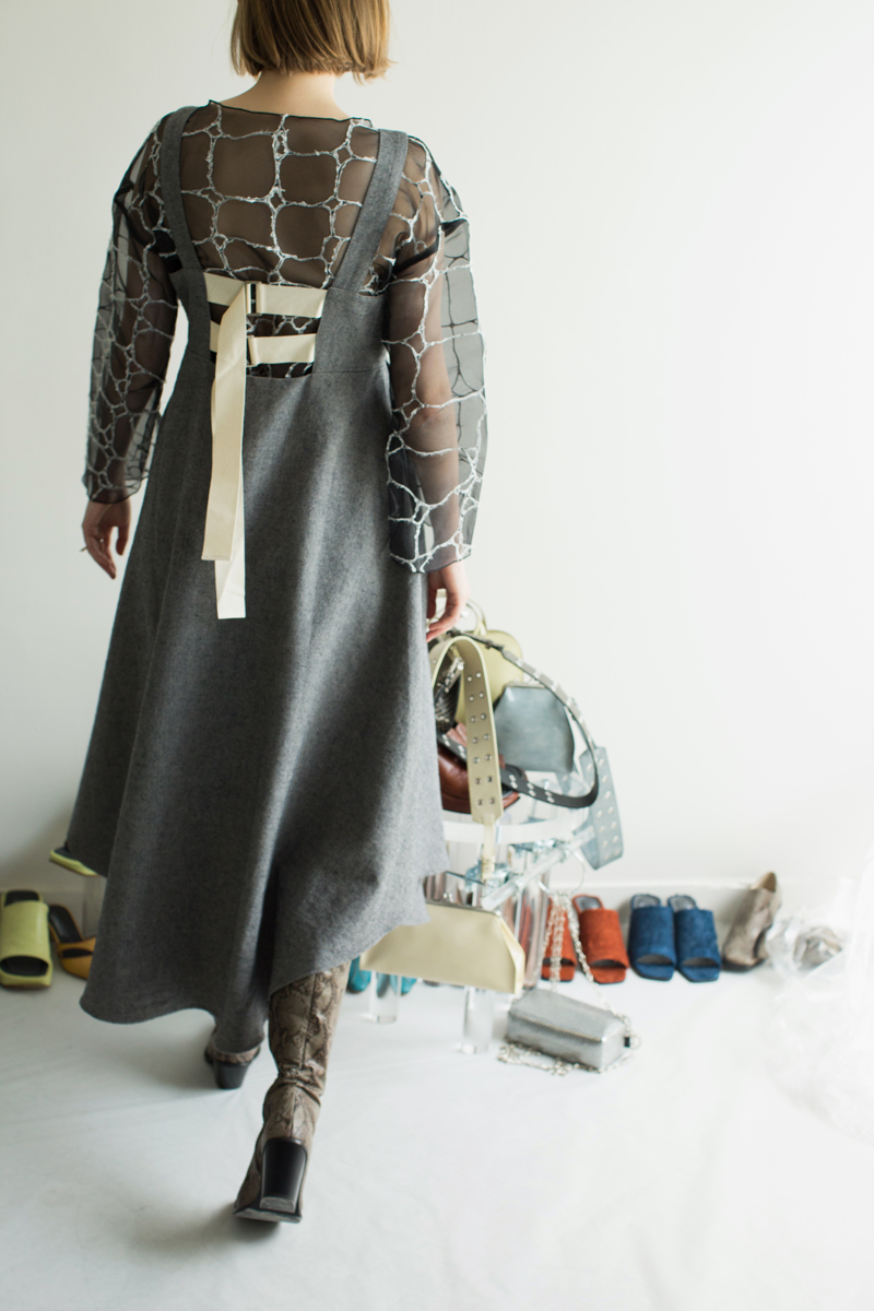 Wool Linen Belted Dress