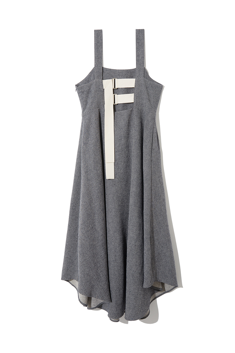 Wool Linen Belted Dress 詳細画像 Navy 1