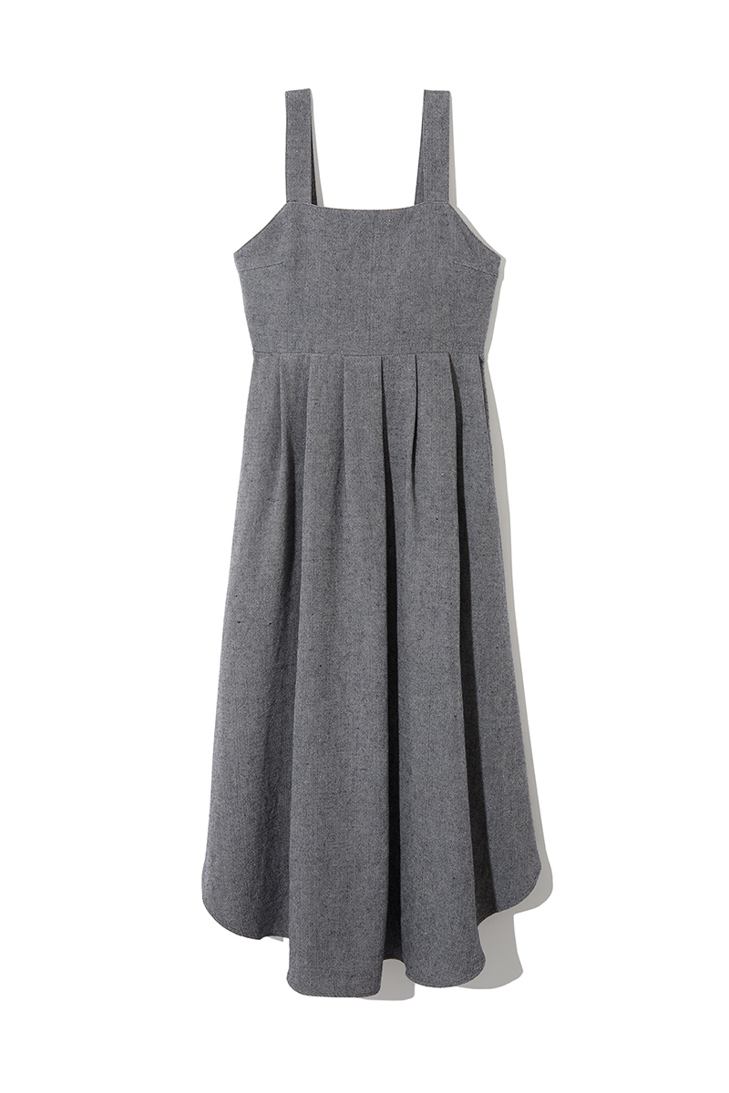 Wool Linen Belted Dress 詳細画像 Navy 2