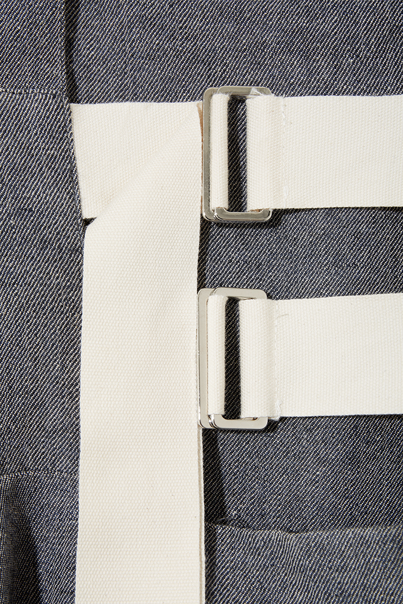 Wool Linen Belted Dress 詳細画像 Navy 3