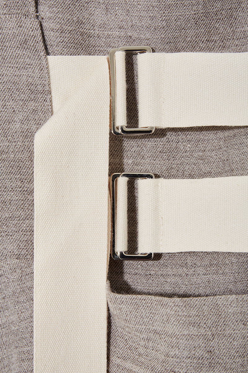 Wool Linen Belted Dress 詳細画像 Beige 3
