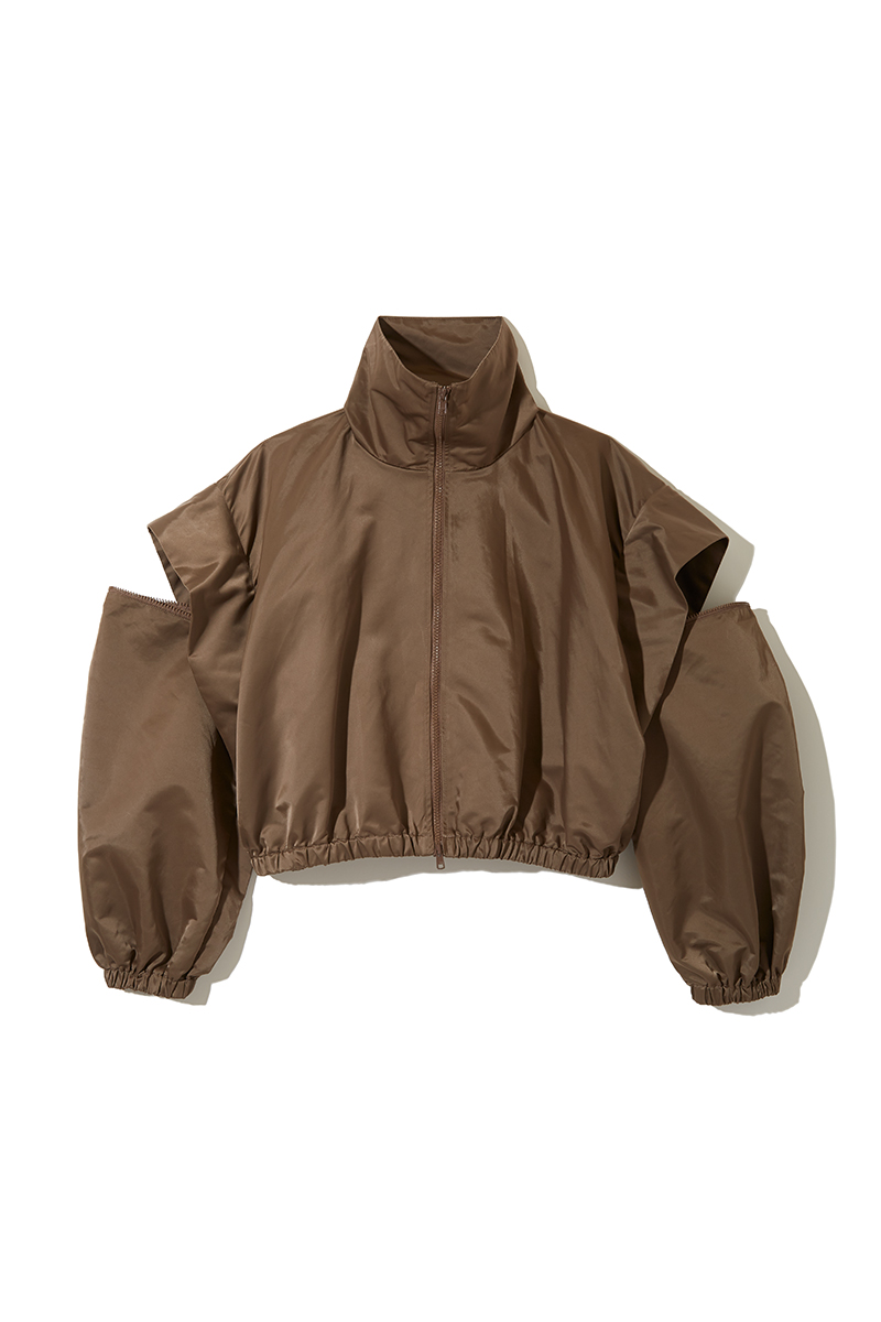 Nylon Cropped Jacket 詳細画像 Brown 2