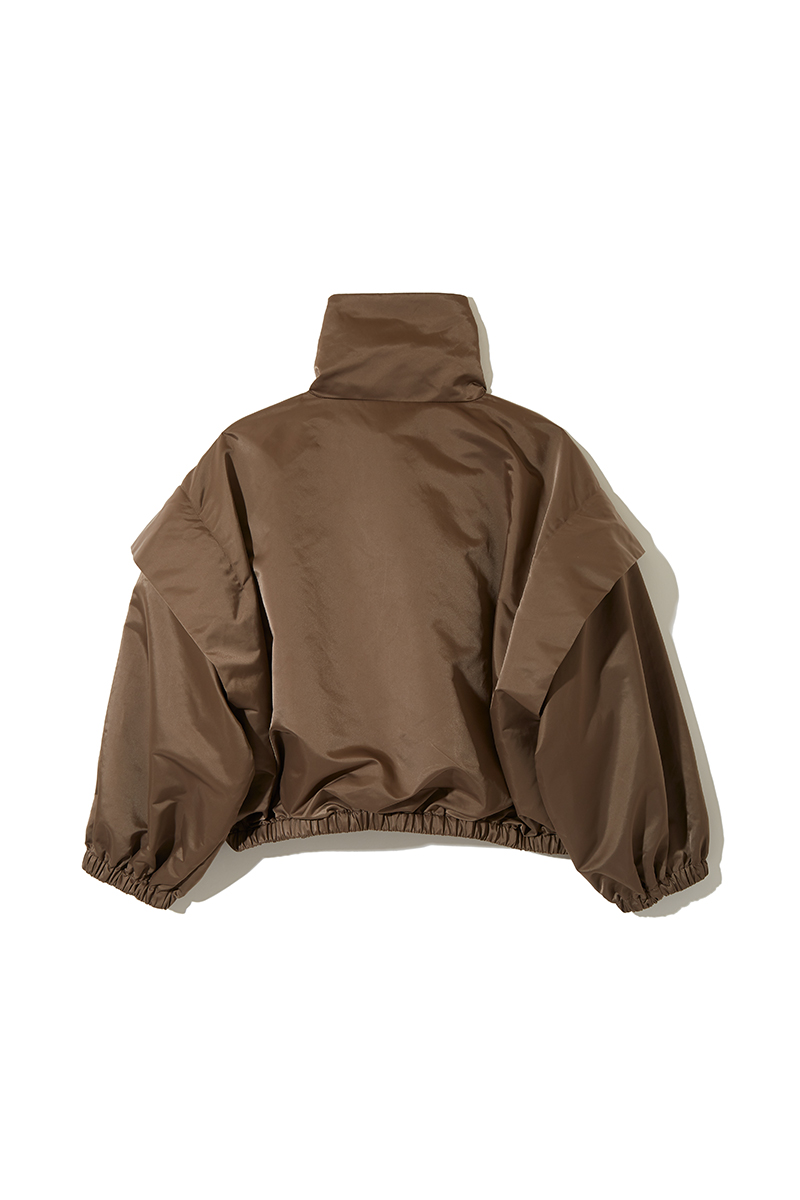 Nylon Cropped Jacket 詳細画像 Brown 3