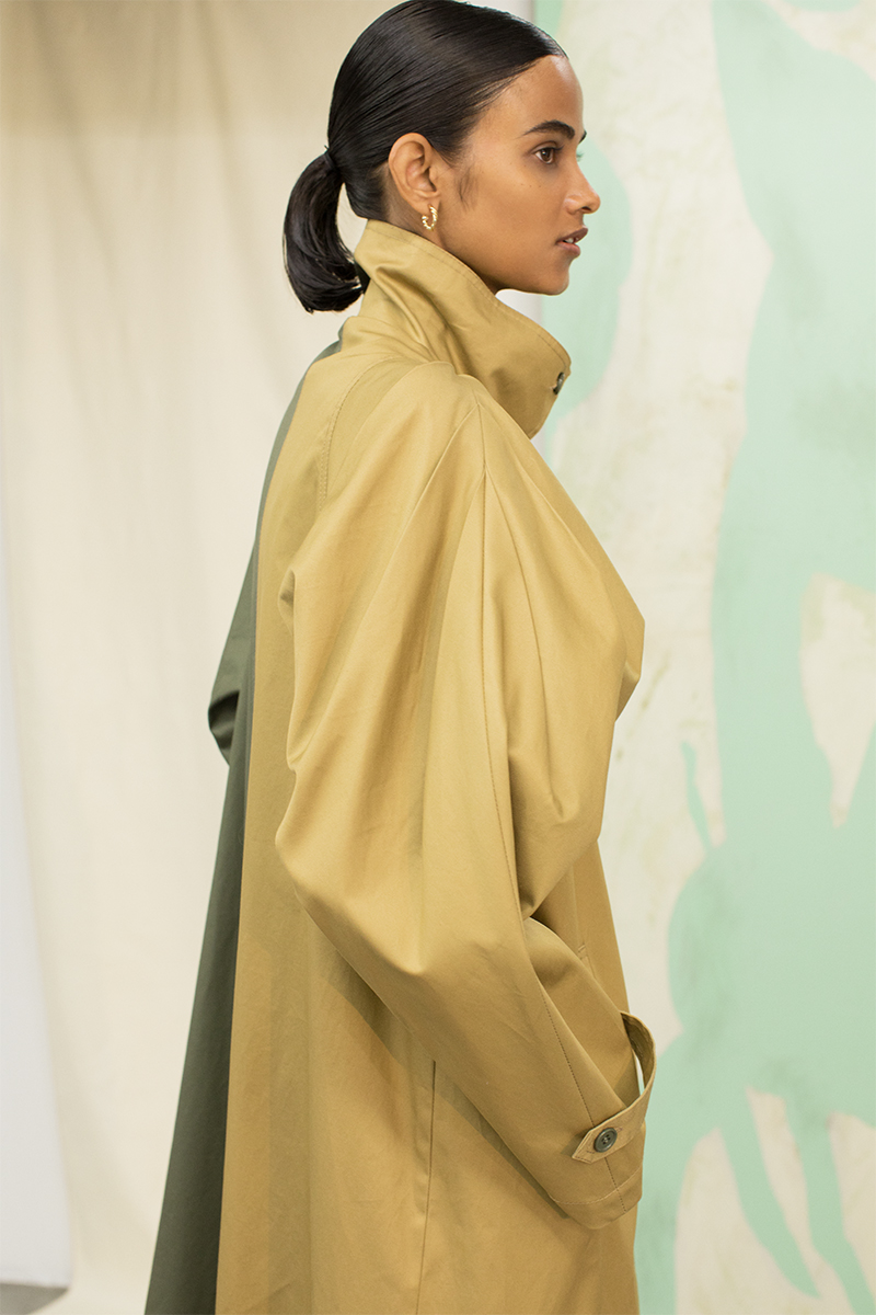 Cotton Puff-sleeve Coat 詳細画像 Khaki 2