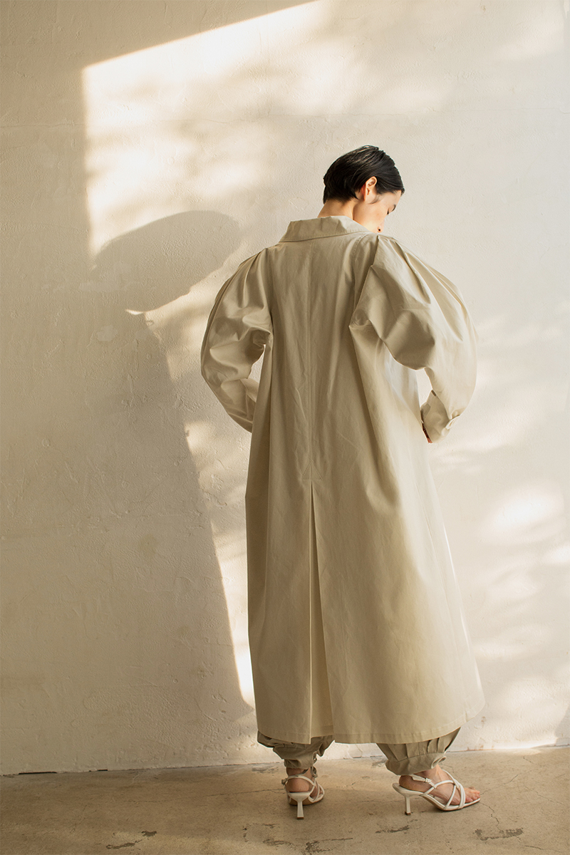 Cotton Puff-sleeve Coat