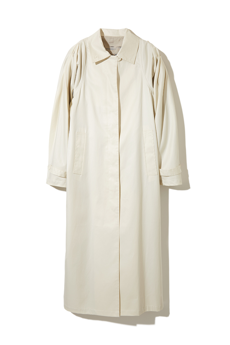 Cotton Puff-sleeve Coat 詳細画像 White 1