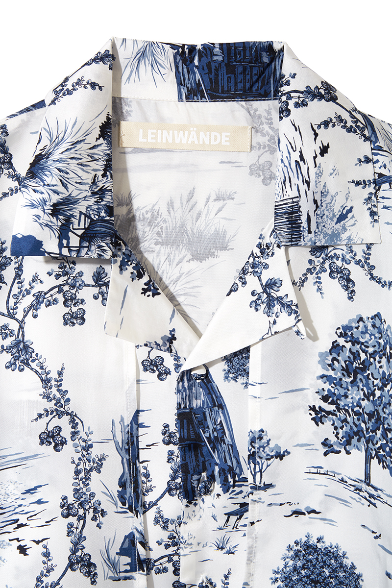 Landscape Print Cape-sleeve Blouse 詳細画像 White 3