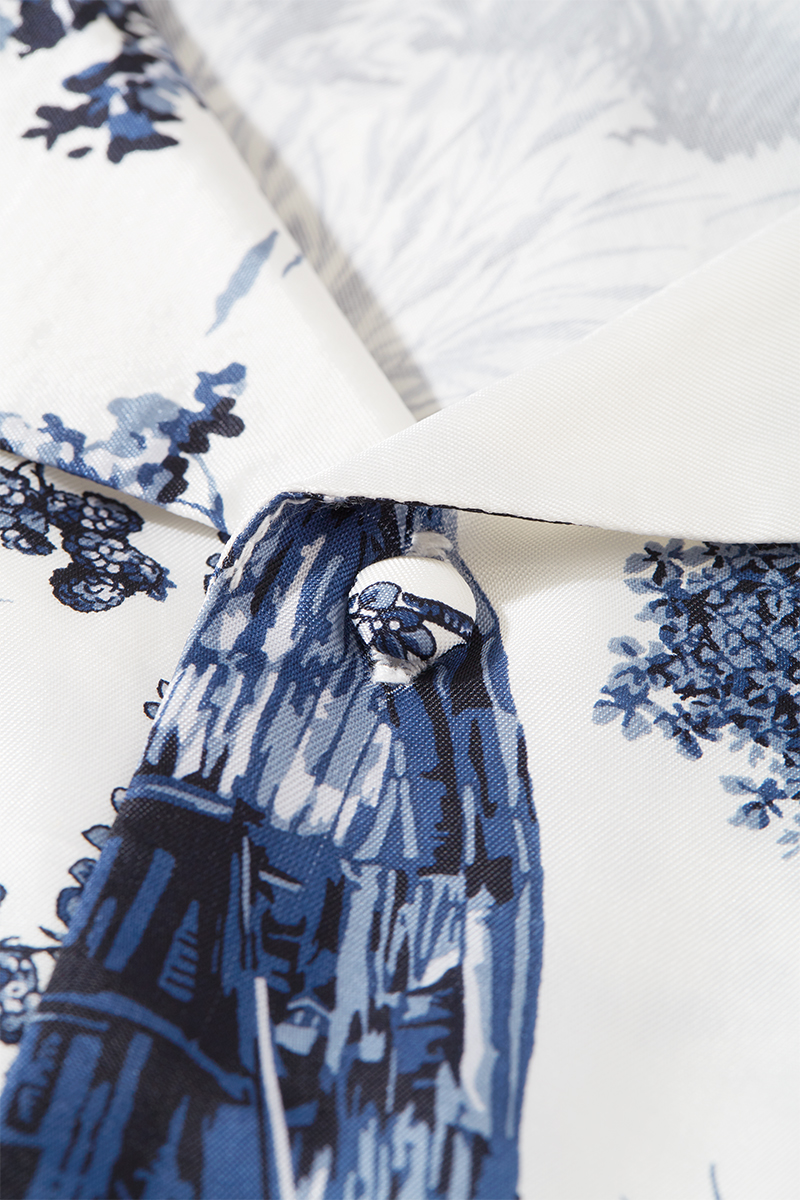 Landscape Print Cape-sleeve Blouse 詳細画像 White 4
