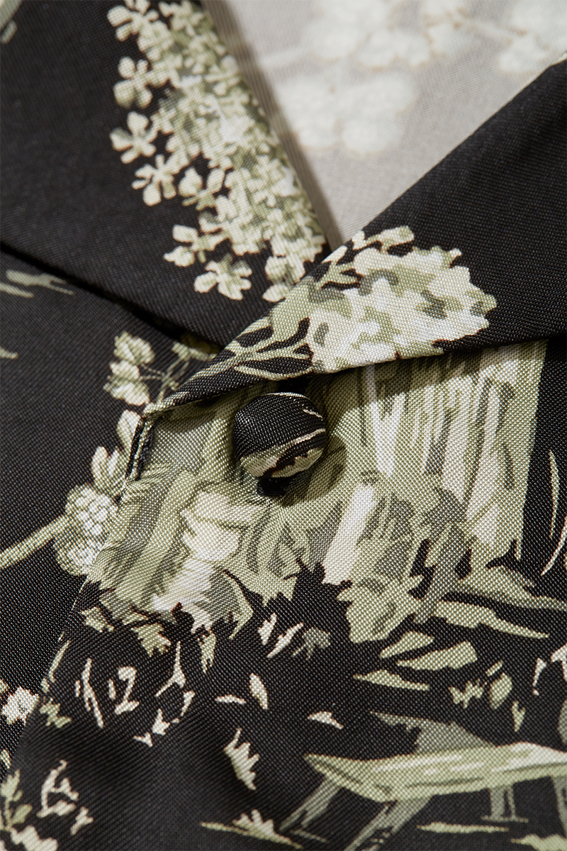 Landscape Print Cape-sleeve Blouse 詳細画像 Black 4