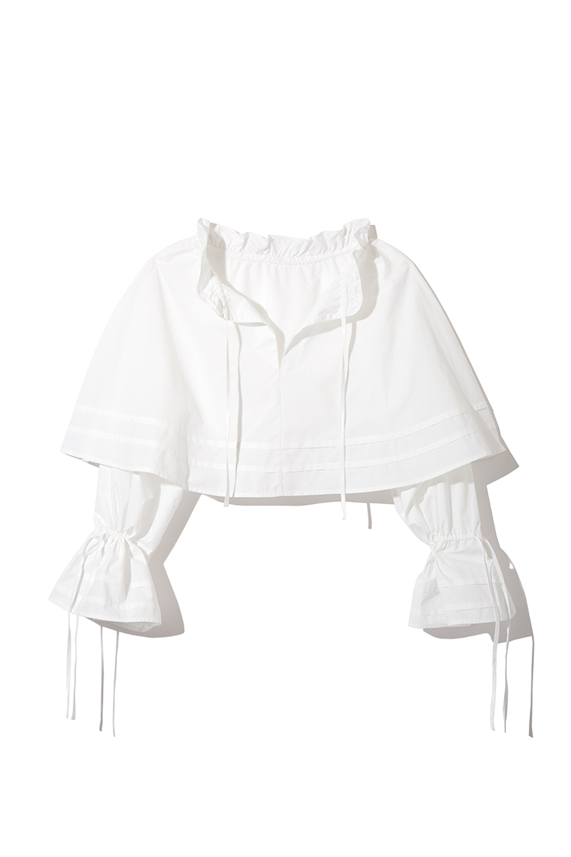 Frilled Neck Cape Blouse