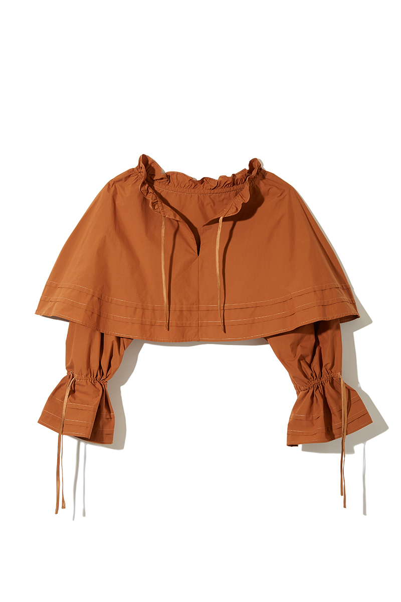 Frilled Neck Cape Blouse