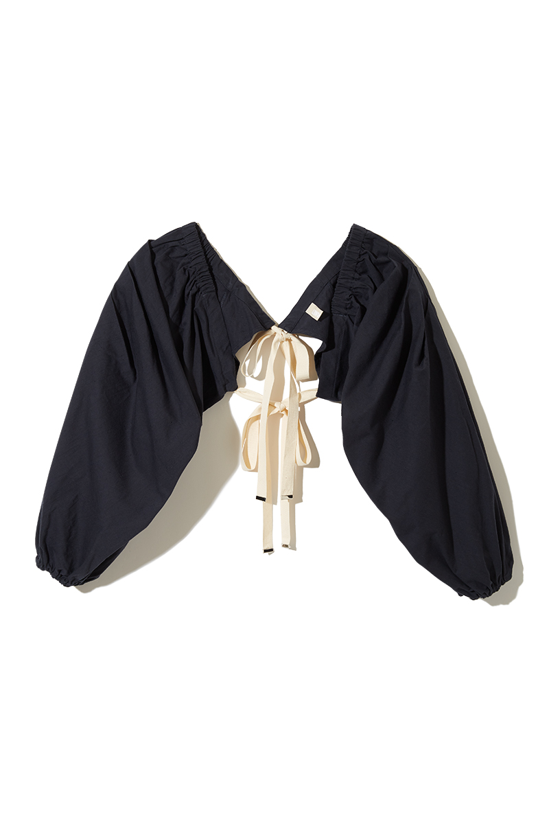 Cotton Sleeve Blouse 詳細画像 Black 1
