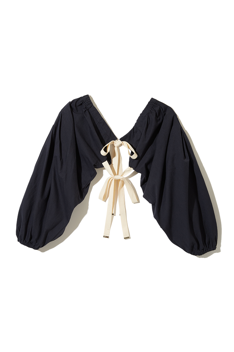 Cotton Sleeve Blouse 詳細画像 Black 2