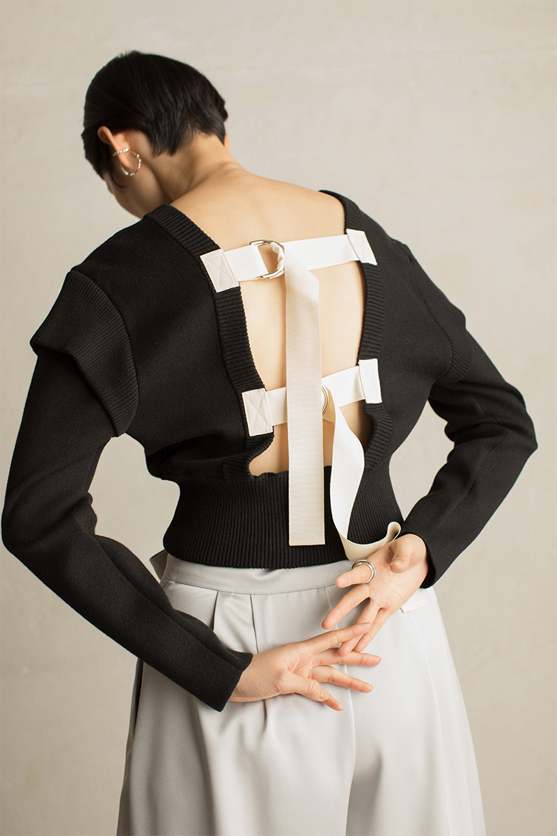 Belted Cap Sleeve Knit Top