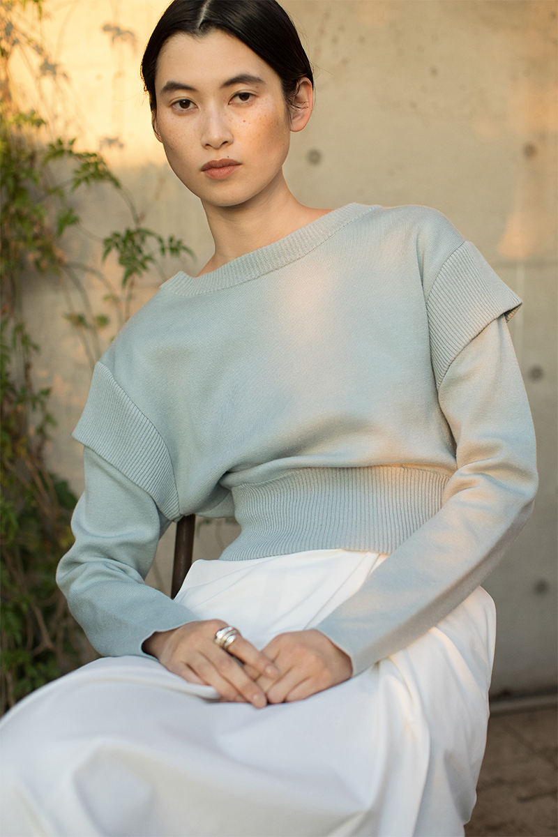 Belted Cap Sleeve Knit Top