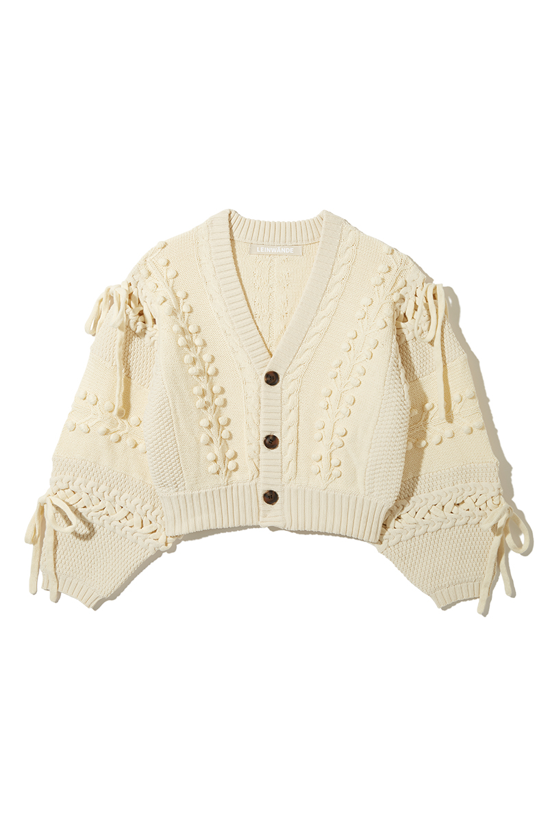 Popcorn Tree Knitted Cardigan 詳細画像 White 1