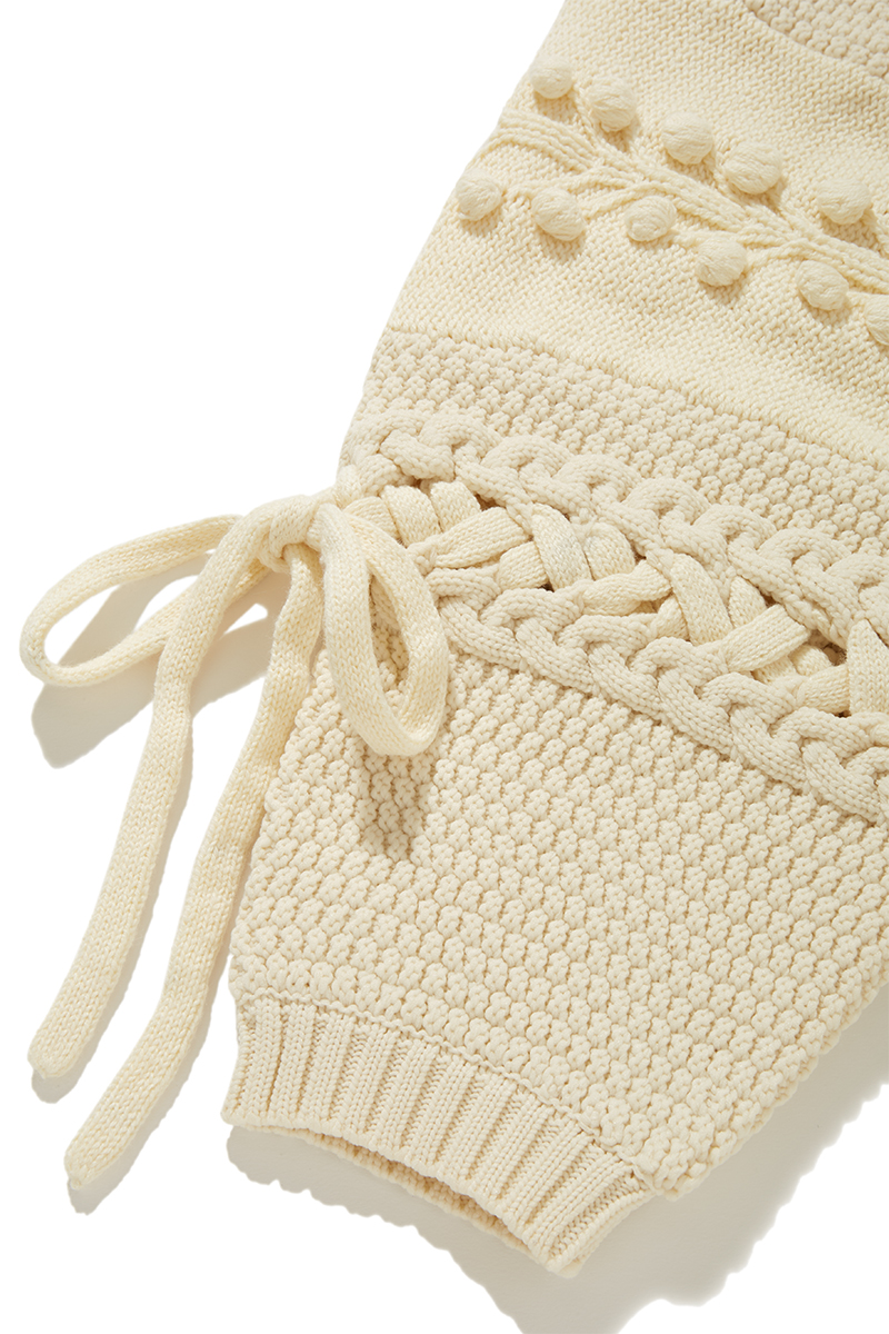 Popcorn Tree Knitted Cardigan 詳細画像 White 3