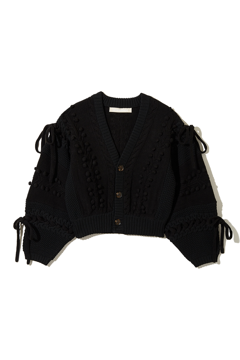 Popcorn Tree Knitted Cardigan 詳細画像 Black 1