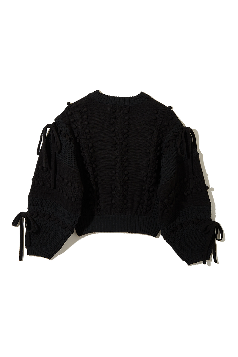 Popcorn Tree Knitted Cardigan 詳細画像 Black 2