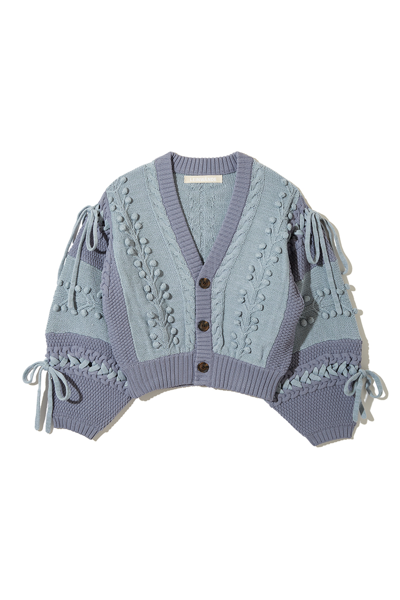 Popcorn Tree Knitted Cardigan 詳細画像 Blue 1
