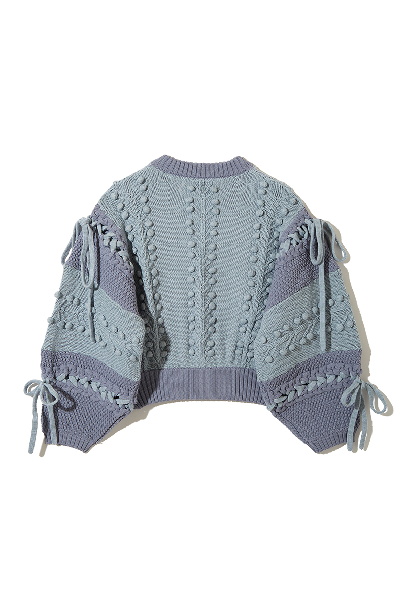 Popcorn Tree Knitted Cardigan 詳細画像 Blue 2