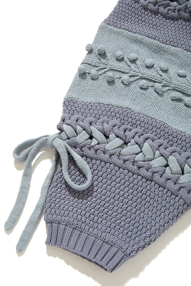 Popcorn Tree Knitted Cardigan 詳細画像 Blue 3