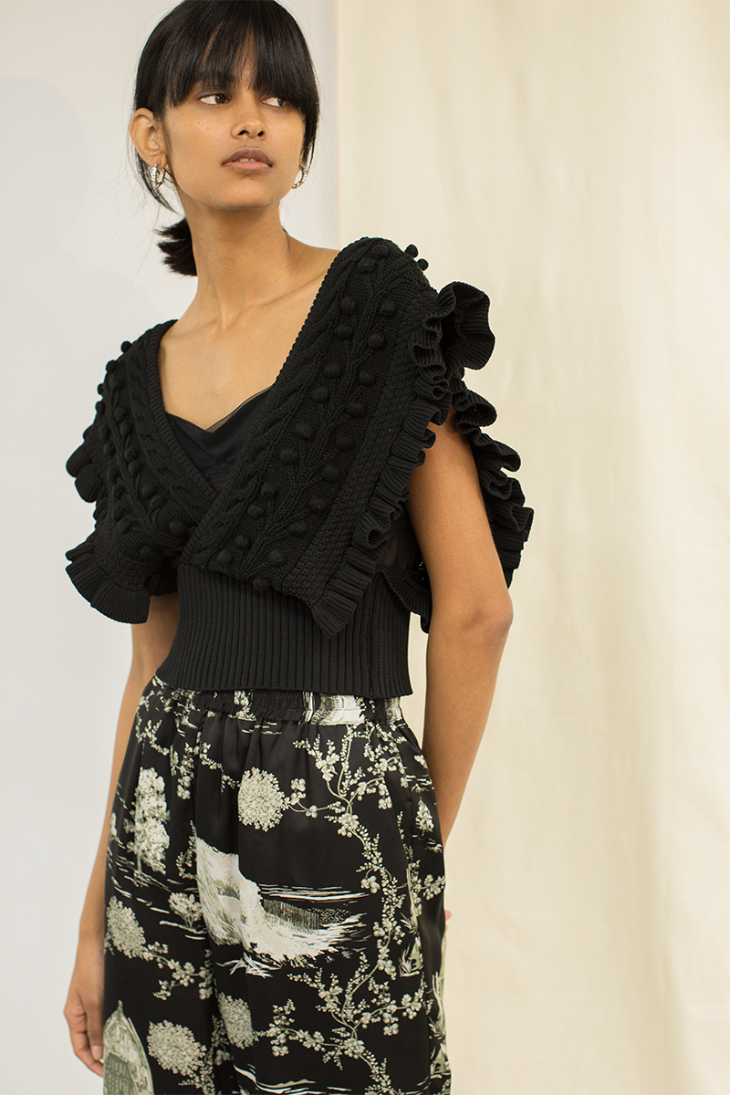 Popcorn Tree Knitted Crop Top