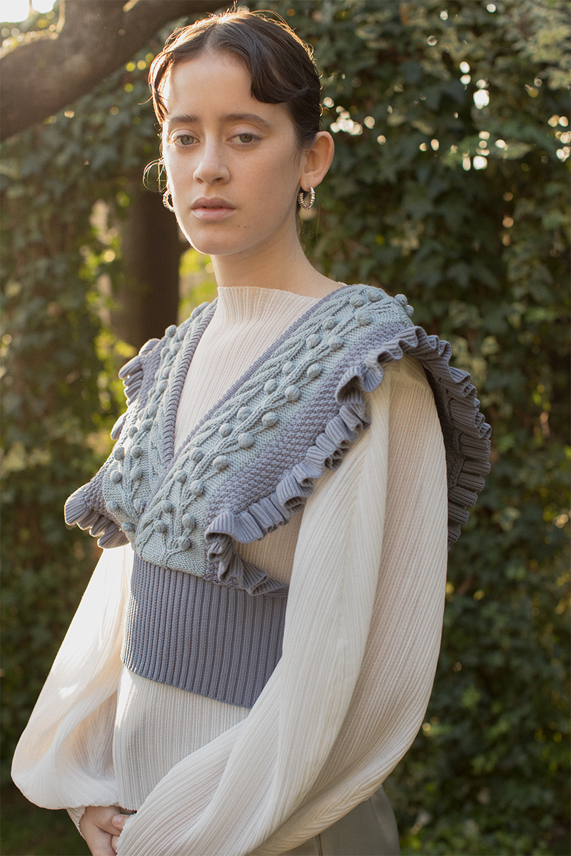 Popcorn Tree Knitted Crop Top
