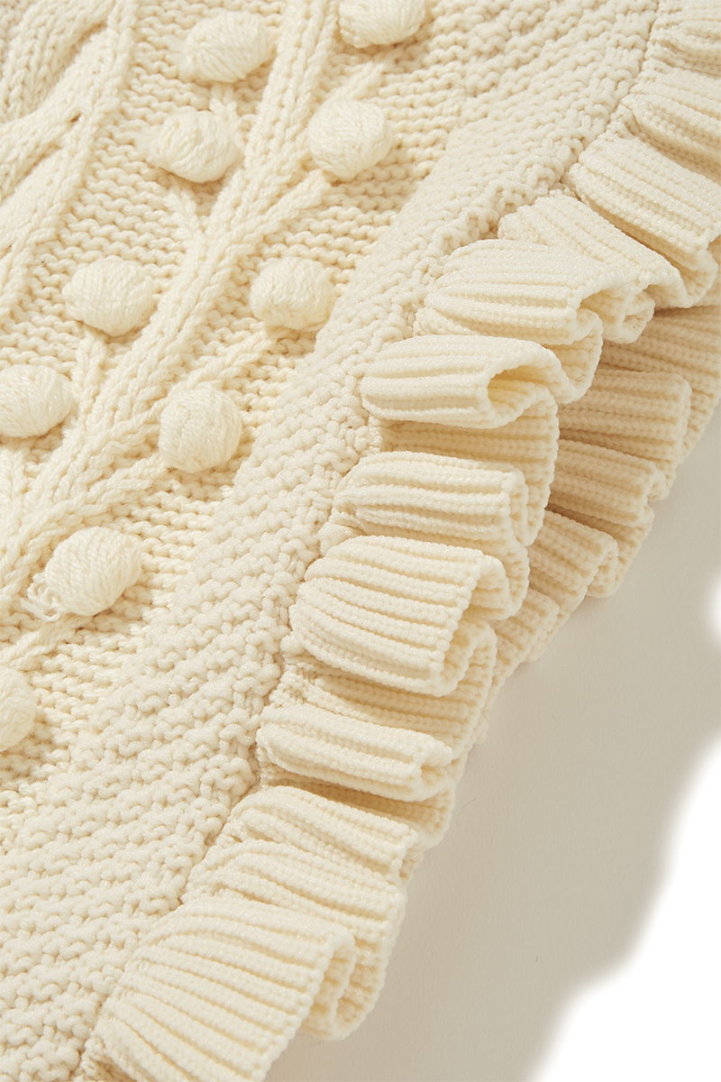 Popcorn Tree Knitted Crop Top 詳細画像 White 3