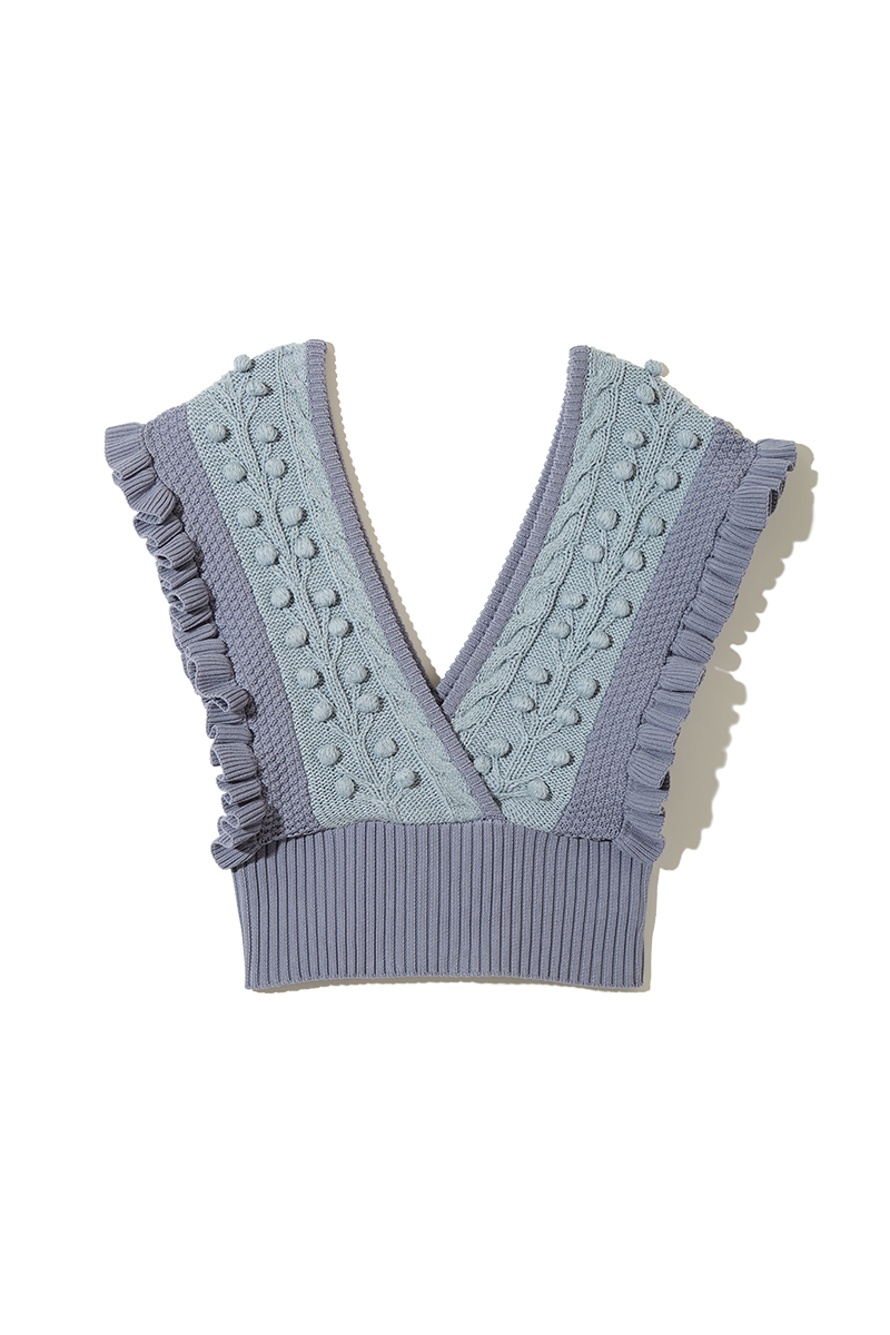 Popcorn Tree Knitted Crop Top