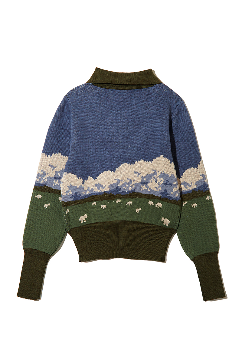 Landscape Jacquard  Polo 詳細画像 Blue 2