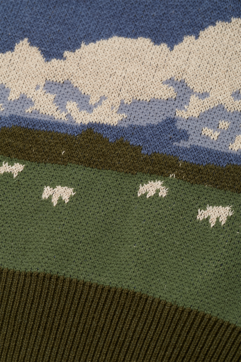 Landscape Jacquard  Polo 詳細画像 Blue 4