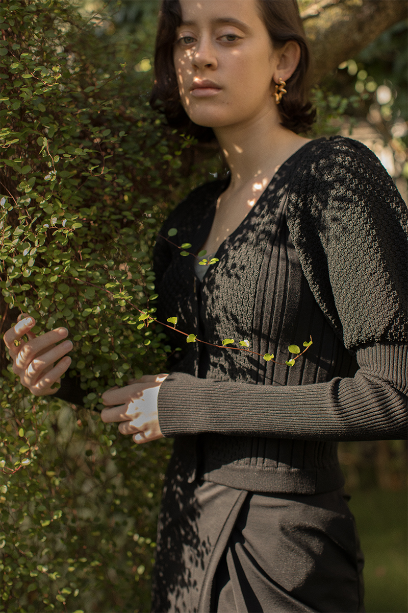 Bobble Knit Cardigan 詳細画像 Black 2