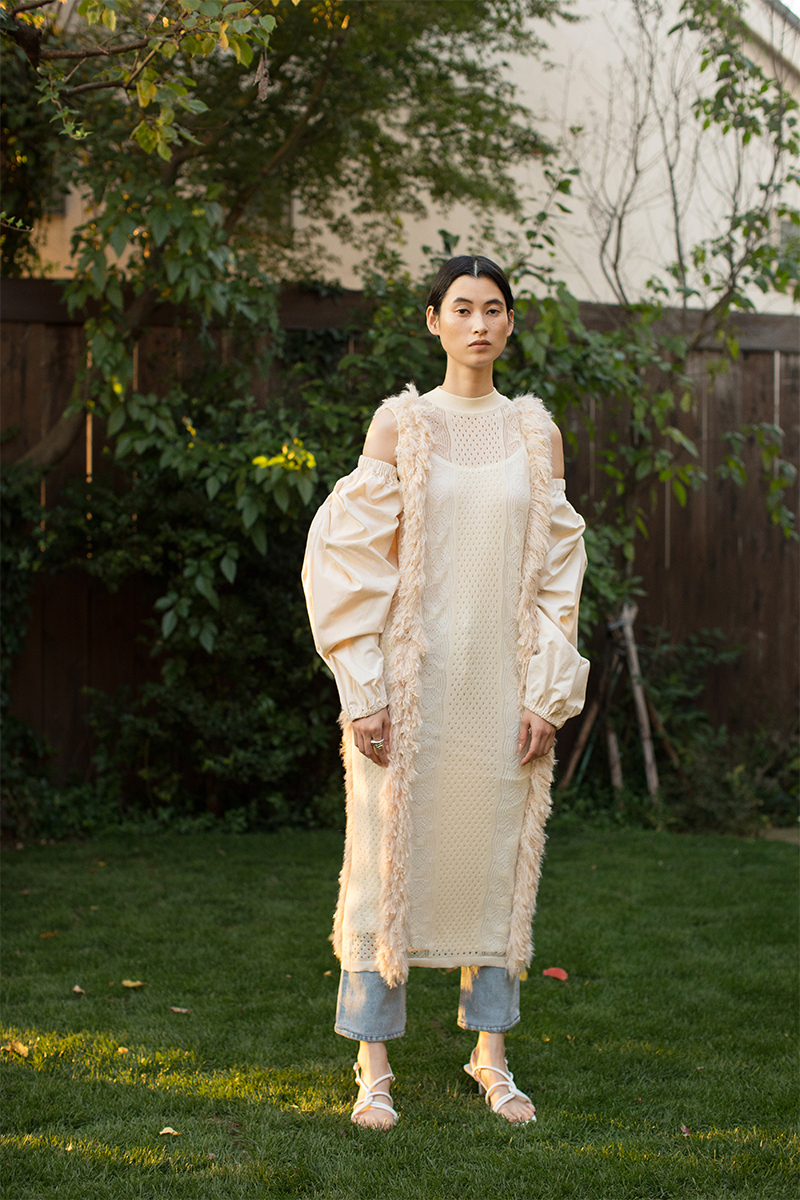 Mixed Fringe Maxi Dress  詳細画像 White 2