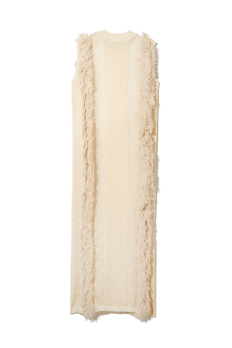 Mixed Fringe Maxi Dress  詳細画像 White 2