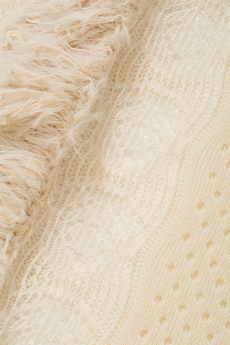 Mixed Fringe Maxi Dress  詳細画像 White 3