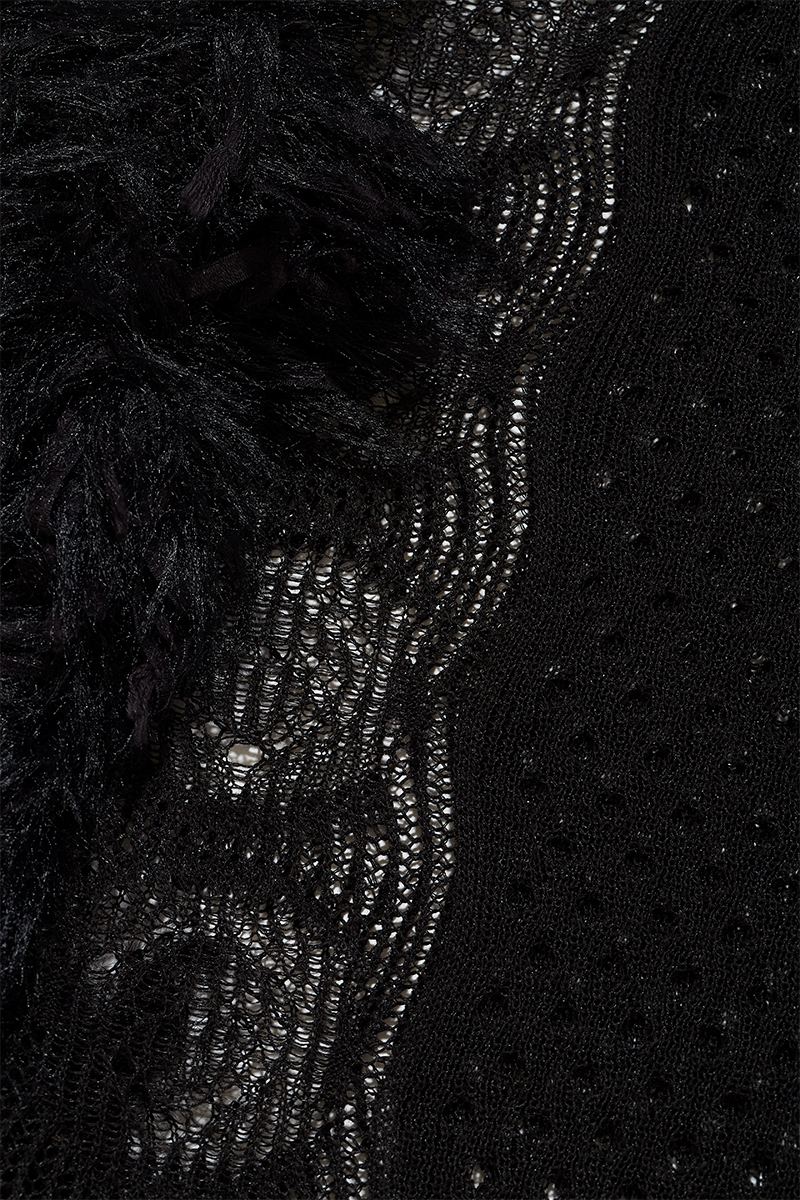 Mixed Fringe Maxi Dress  詳細画像 Black 3