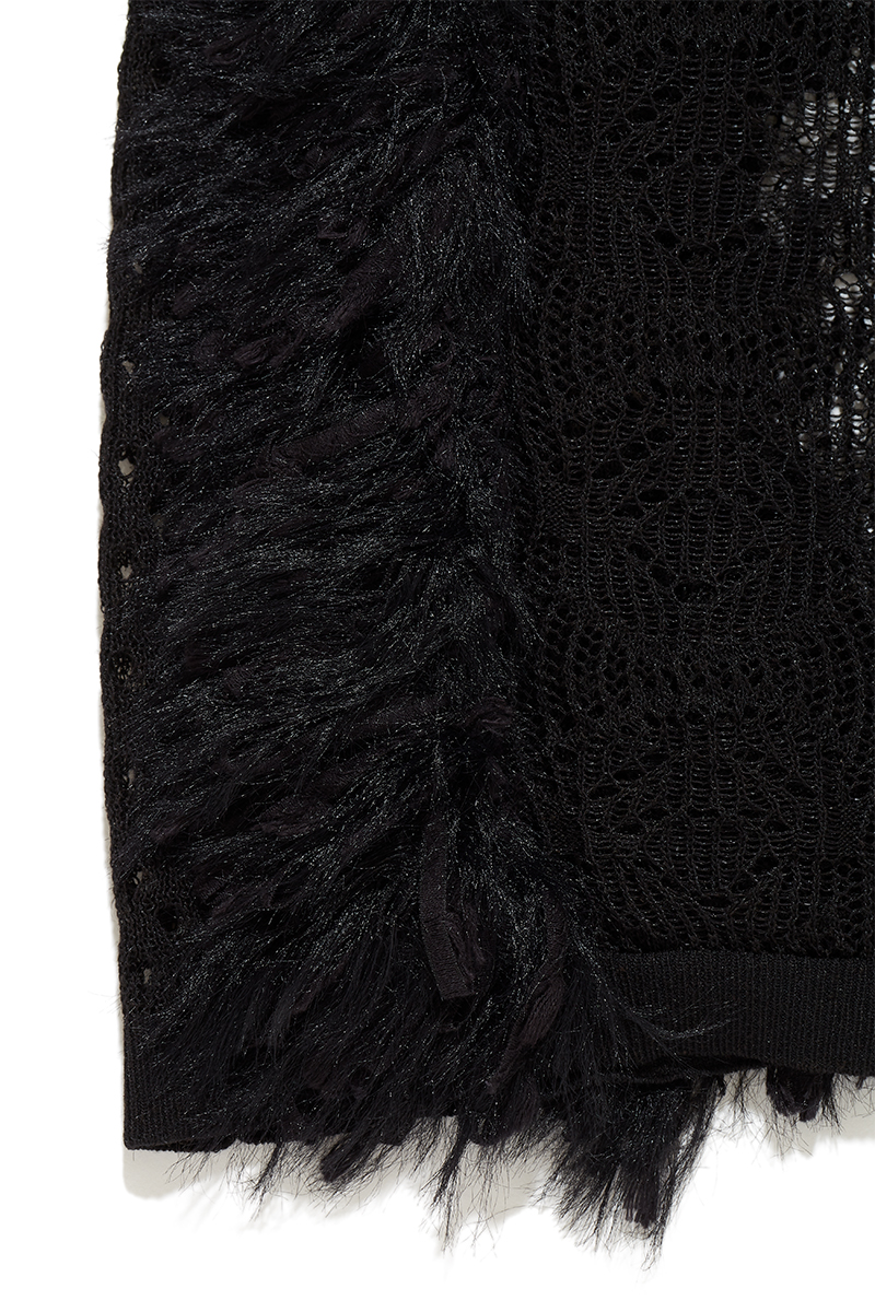 Mixed Fringe Maxi Dress  詳細画像 Black 4